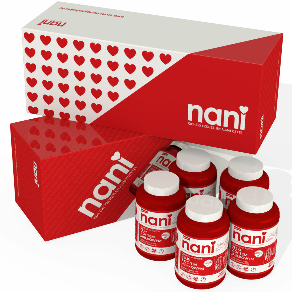 NANI żelki z octem jabłkowym 100% wegańskie, z bio, niefiltrowanego octu jabłkowego z „matką octu”, wyłącznie z naturalnych składników, Z PRAWDZYWYCH JABŁEK, bez dodatku cukru, słodzików, syropu glukozowego, konserwantów i sztucznych dodatków!